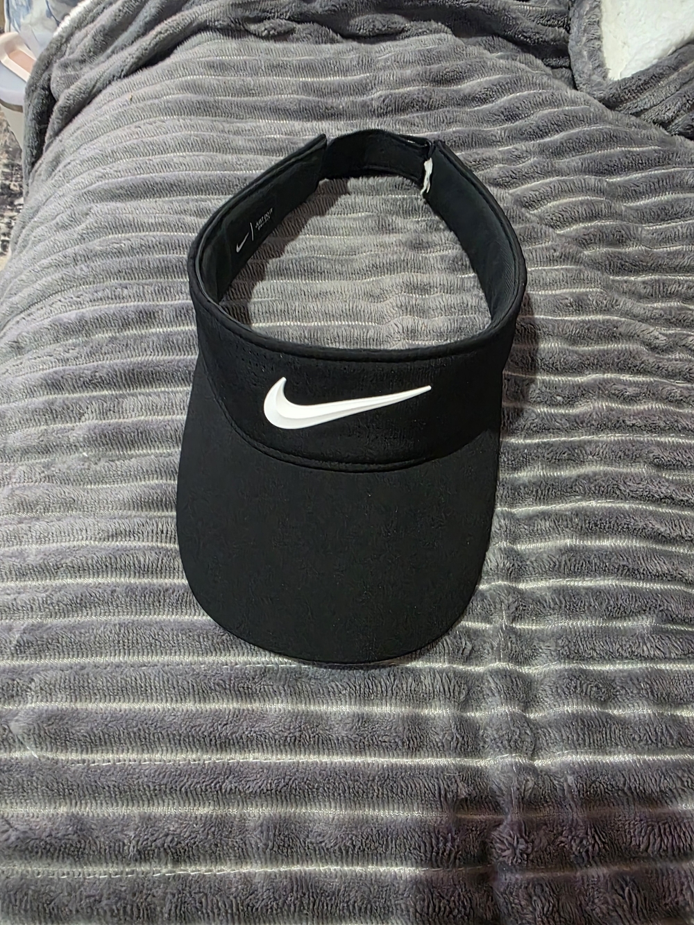Nike Women's Black Visor with White Swoosh